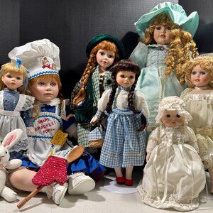 Vintage Porcelain Doll Collection - Lot of 7